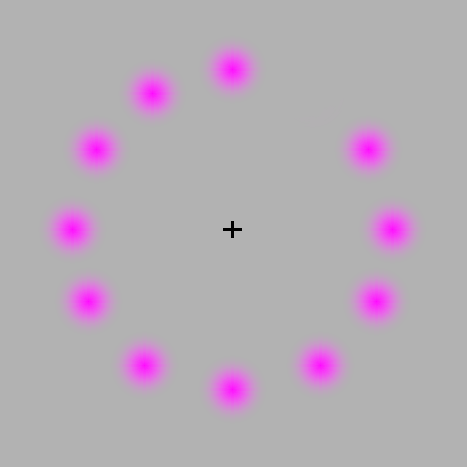 Spinning dot optical illusion test