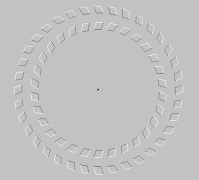 Optical illusion circle in middle moving