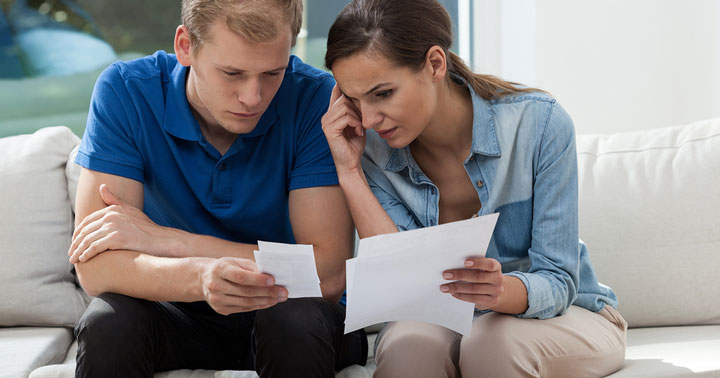 Couple communicating about their budget